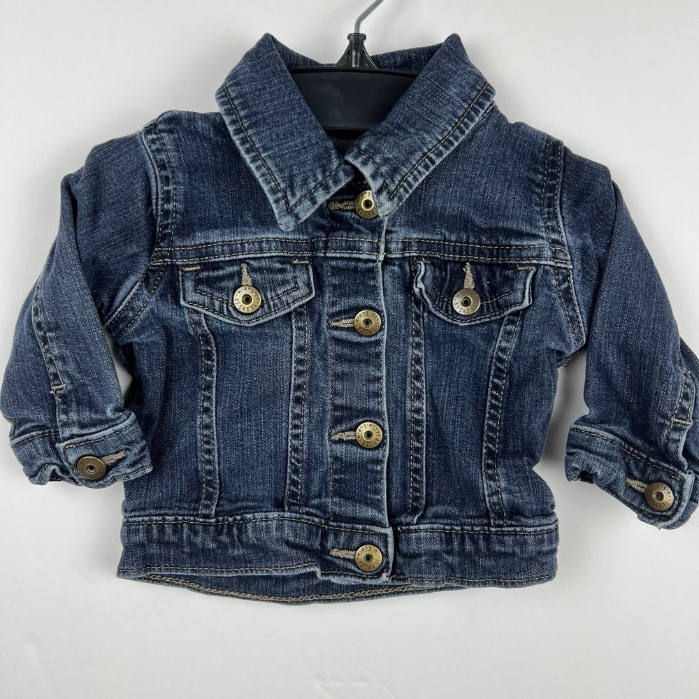 Wrangler Infants Jean Jacket Blue Size 3-6M Denim Western Stretch Snap‎ Button